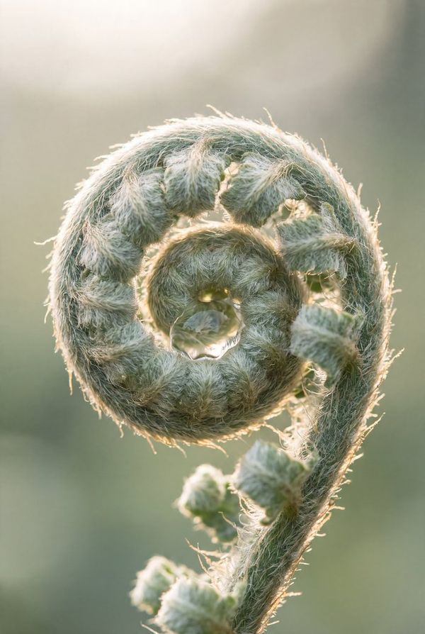 A young fern frond unfurling